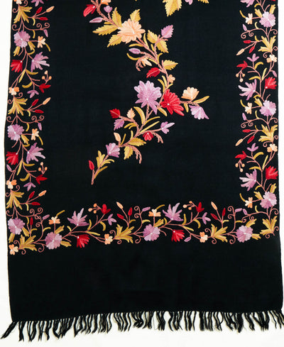 Gul-e-Shaam – Merino Wool Scarf with Hand Aari Embroidery