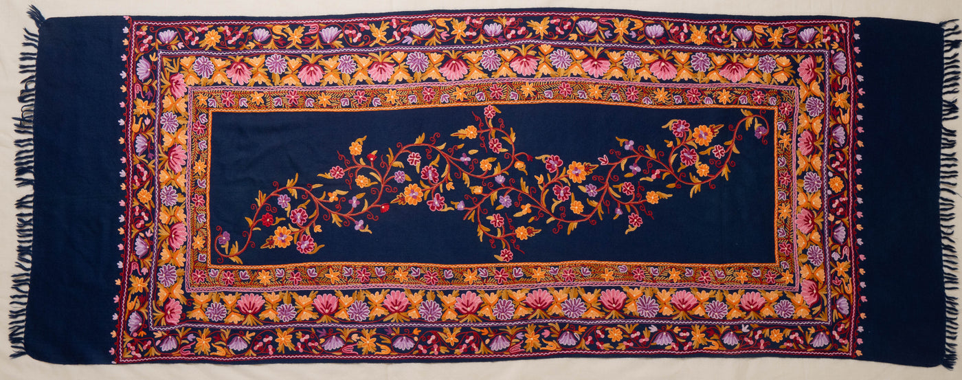 Neel Kamal – Hand Aari Embroidered Merino Wool Scarf