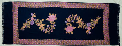 Neel Gulnaar – Hand Aari Embroidered Merino Wool Scarf