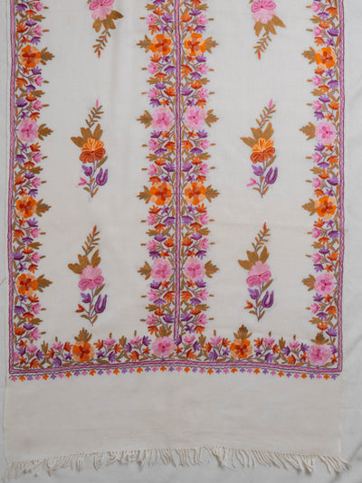 Gul-e-Afroz – Hand Aari Embroidered Merino Wool Scarf