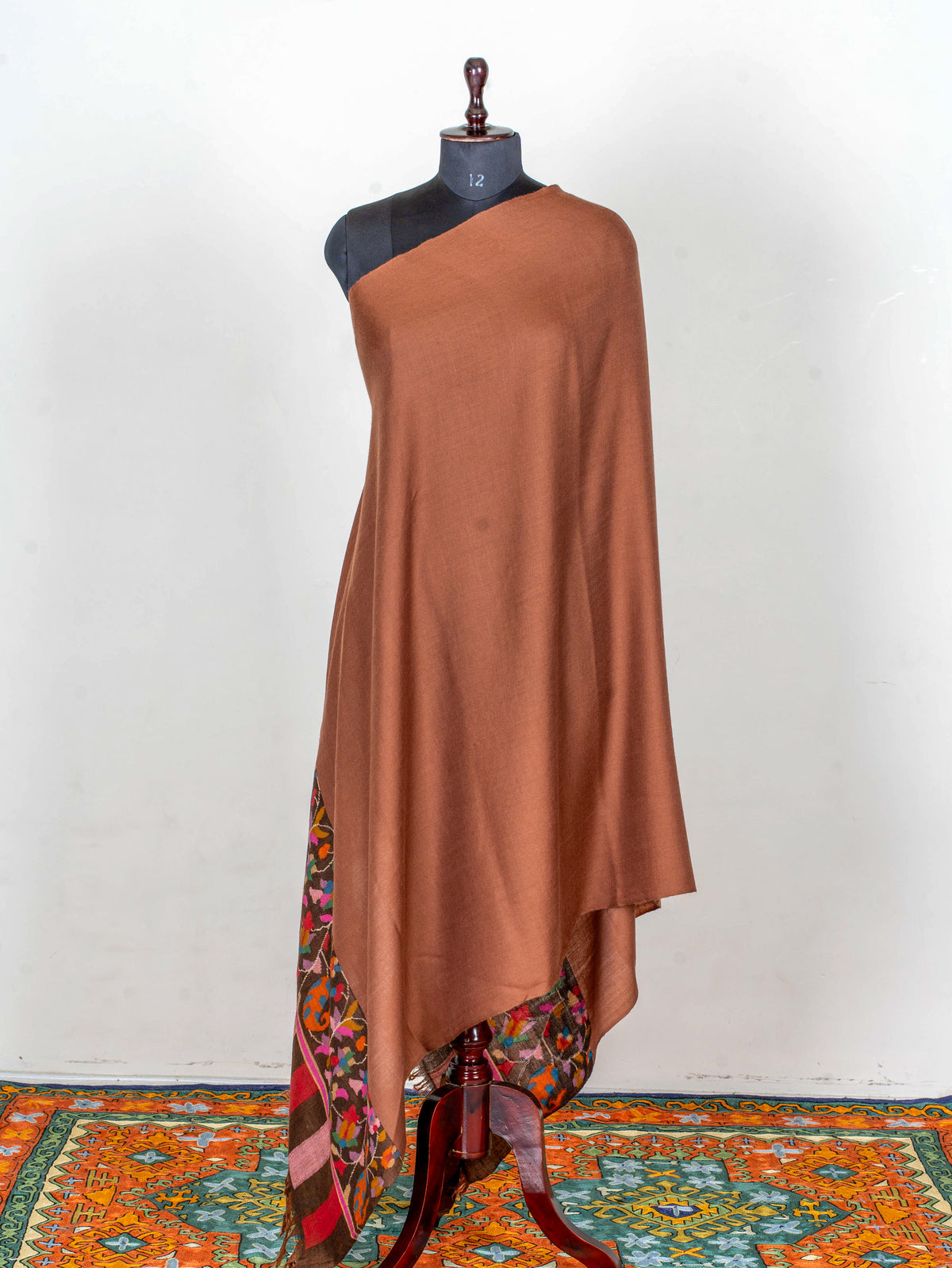 Cinnamon Grace Pure Pashmina Hand Woven Kani Shawl