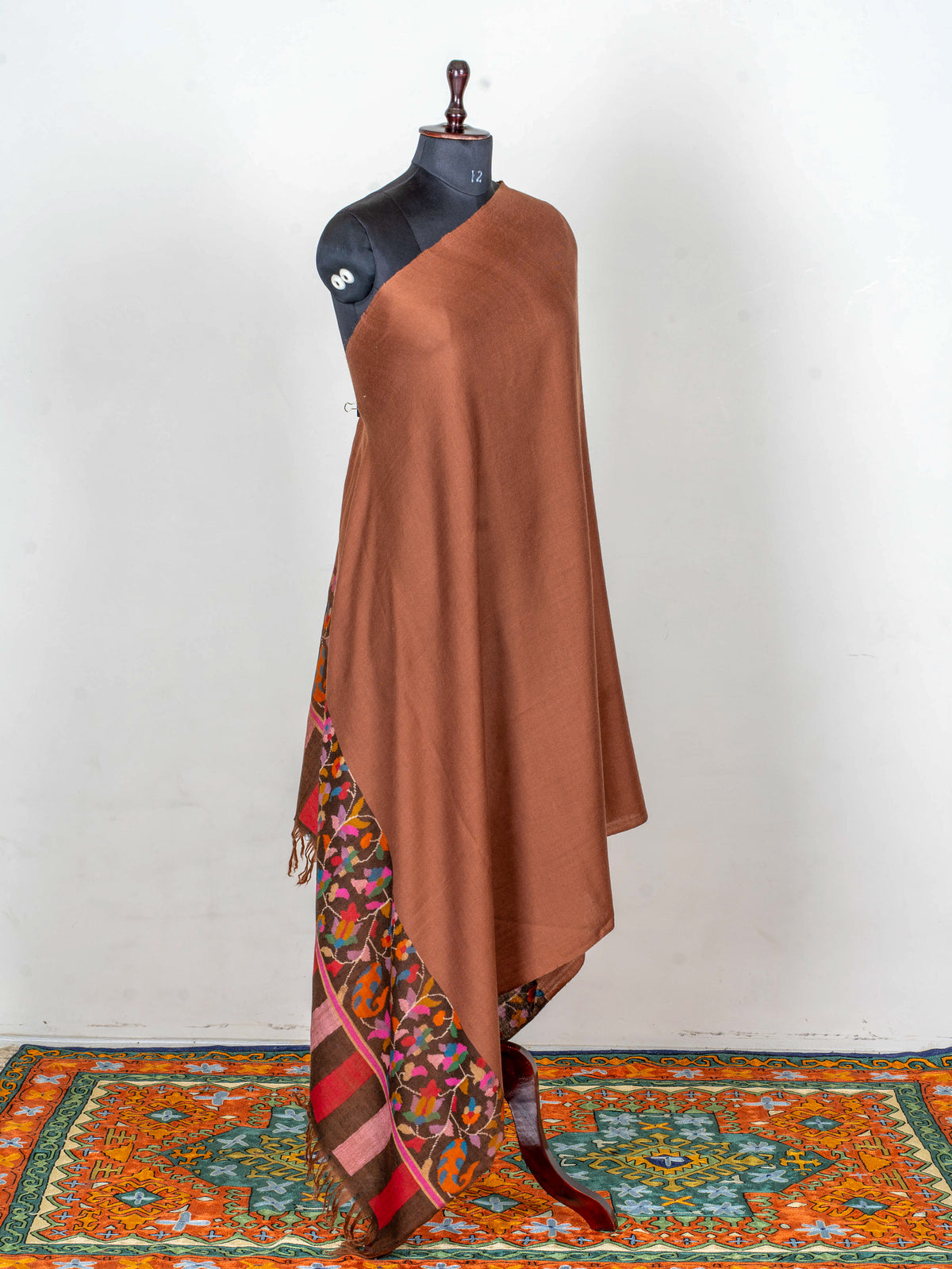 Cinnamon Grace Pure Pashmina Hand Woven Kani Shawl