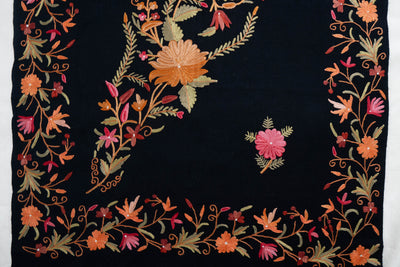 Shaam-e-Gul – Merino Wool Scarf with Hand Aari Embroidery