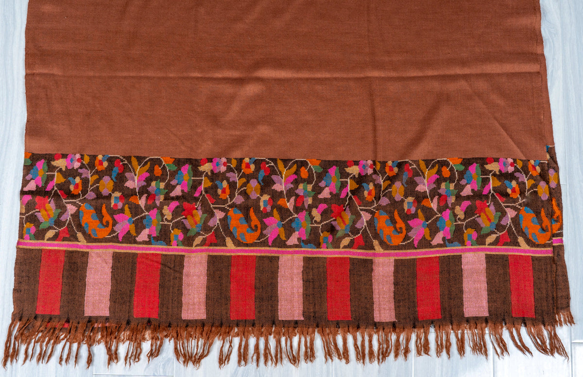 Cinnamon Grace Pure Pashmina Hand Woven Kani Shawl