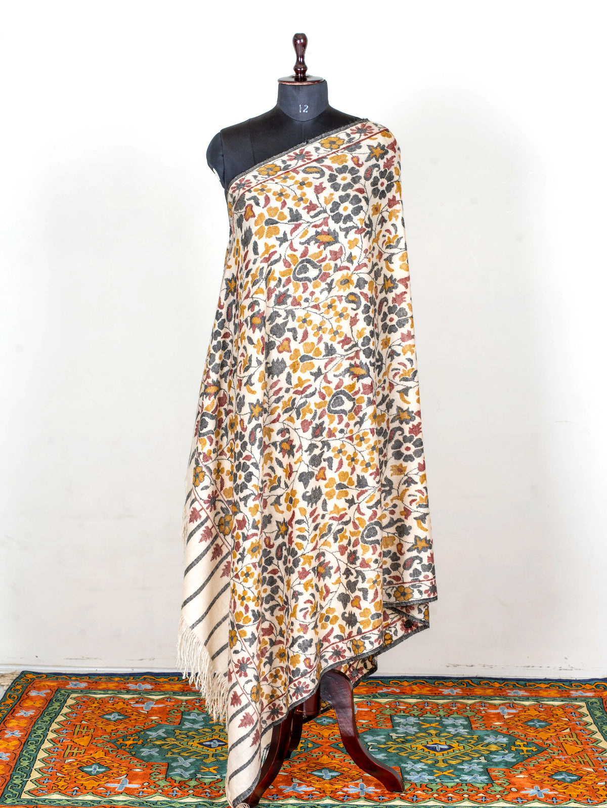 Autumn Meadow Hand Spun and Hand Woven Kani Pure Pashmina Shawl