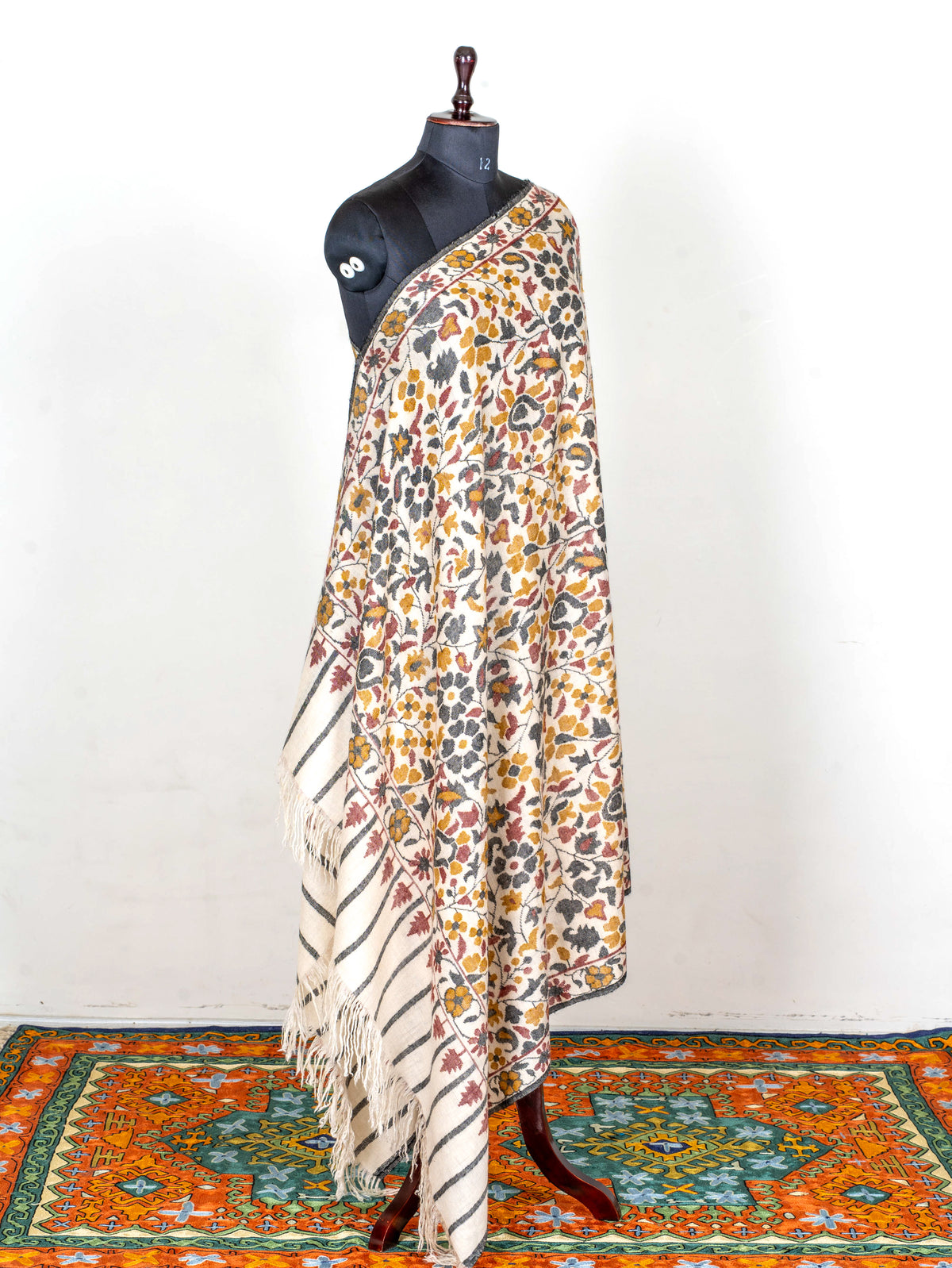 Autumn Meadow Hand Spun and Hand Woven Kani Pure Pashmina Shawl