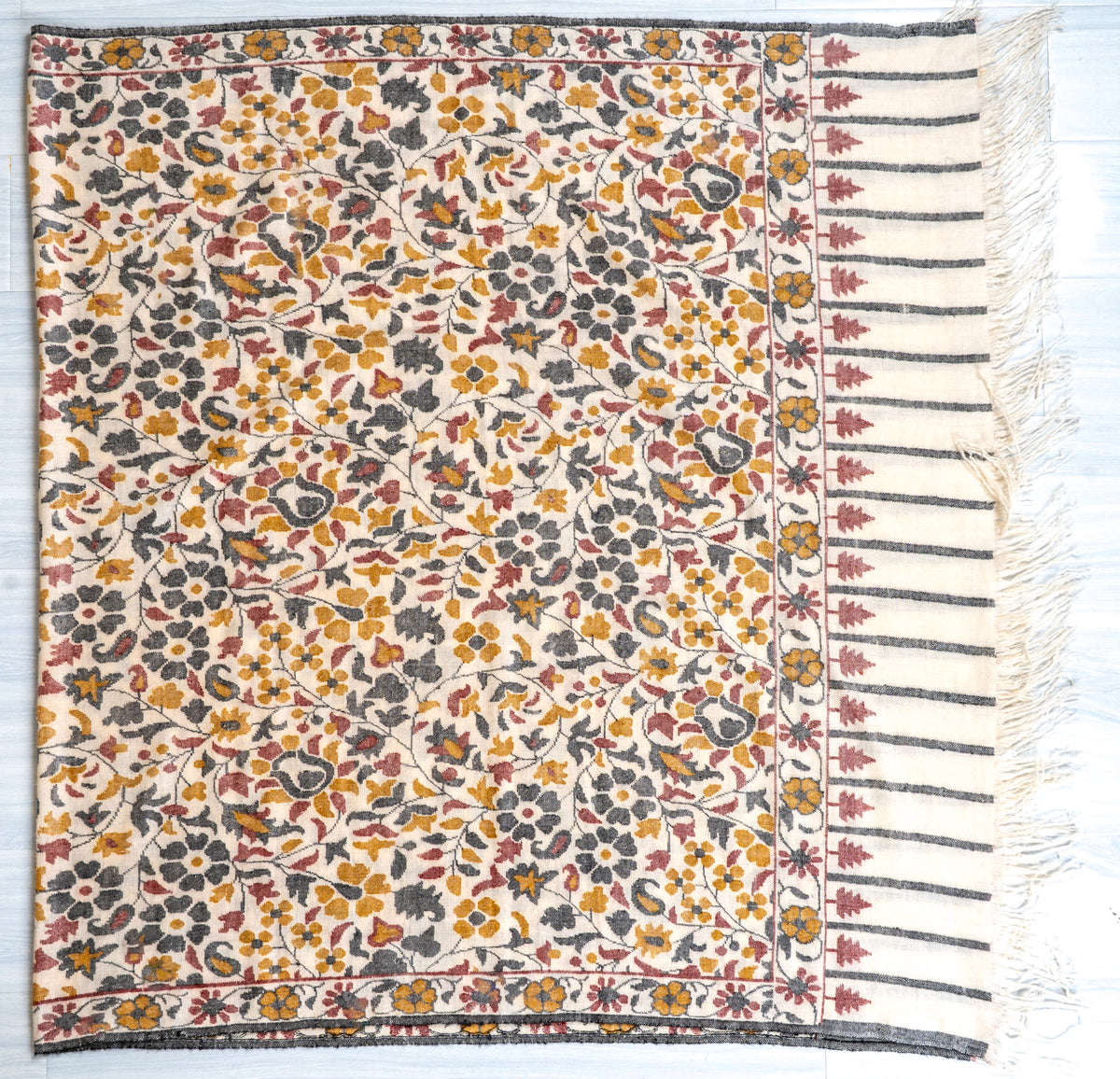 Autumn Meadow Hand Spun and Hand Woven Kani Pure Pashmina Shawl