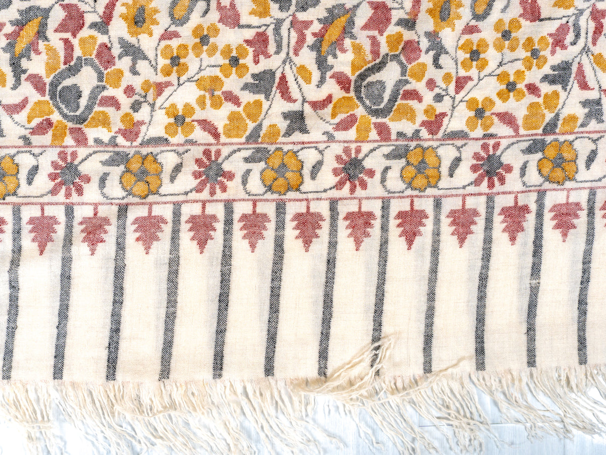 Autumn Meadow Hand Spun and Hand Woven Kani Pure Pashmina Shawl