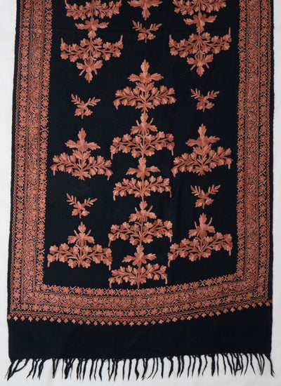 Shabnam-e-Zar – Hand Aari Embroidered Merino Wool Scarf