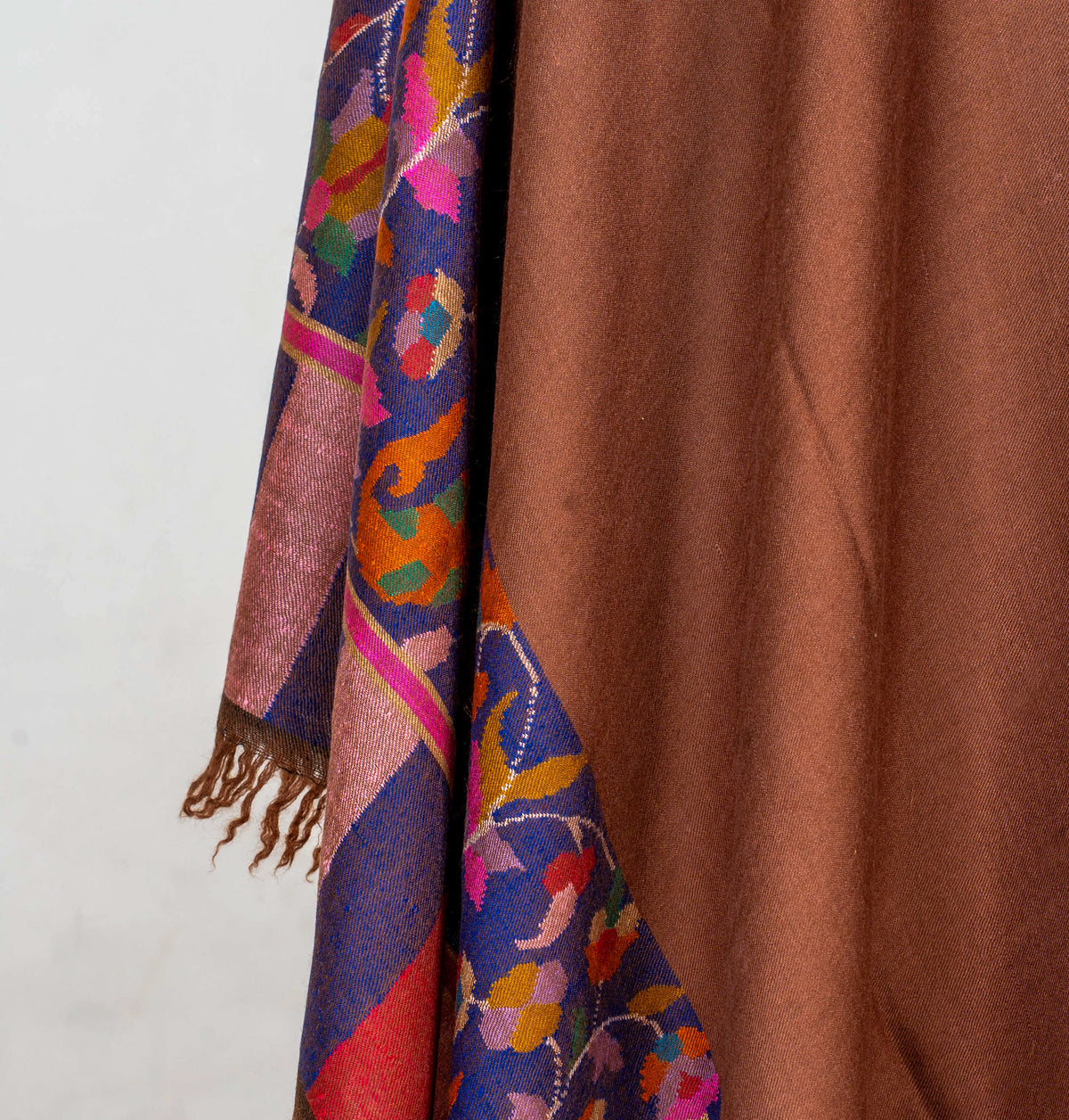 Cocoa Bloom Pure Pashmina Hand Woven Kani Shawl