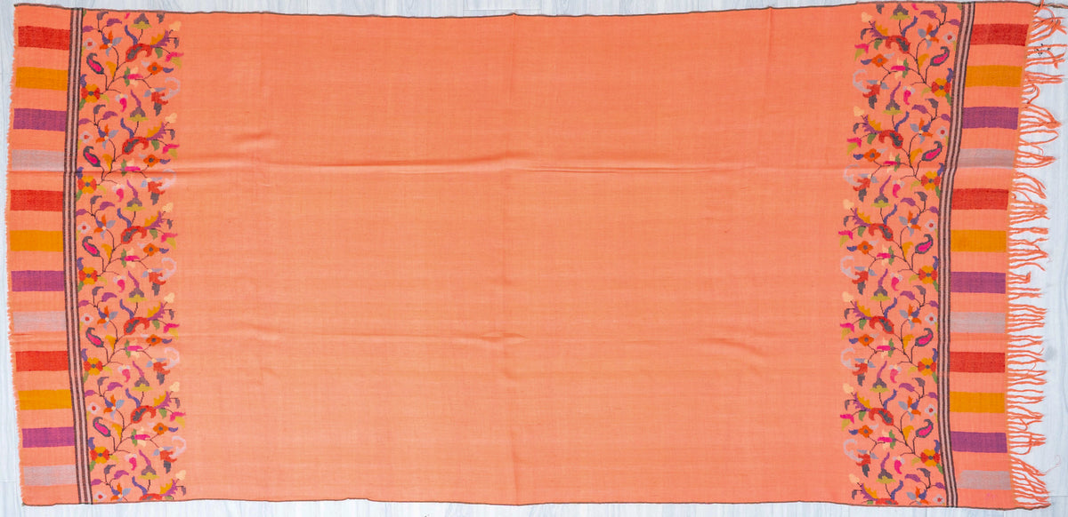 Coral Garden Hand Woven Kani Pure Pashmina Shawl
