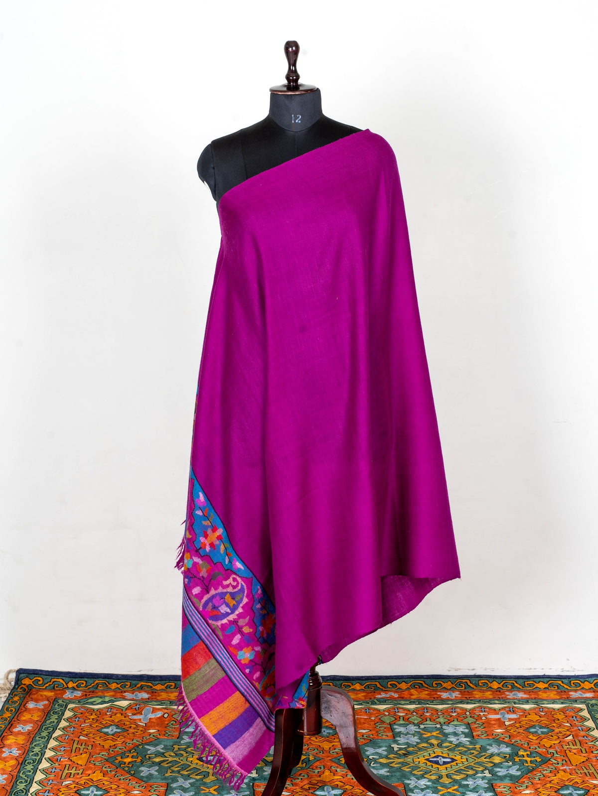 Jewel Magenta Pure Pashmina Hand Woven Kani Shawl