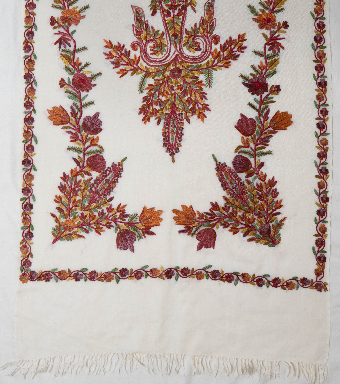 Bahaar-e-Zar – Hand Aari Embroidered Merino Wool Scarf