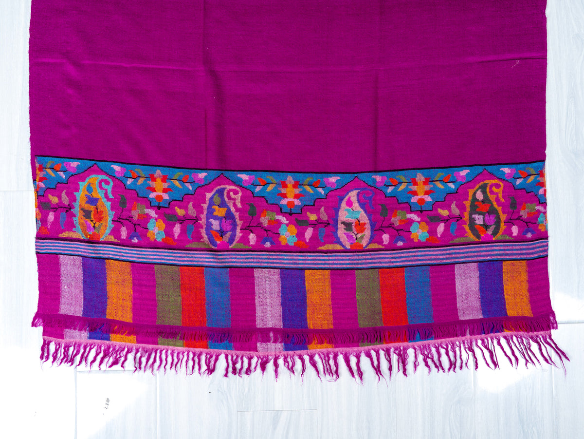 Jewel Magenta Pure Pashmina Hand Woven Kani Shawl