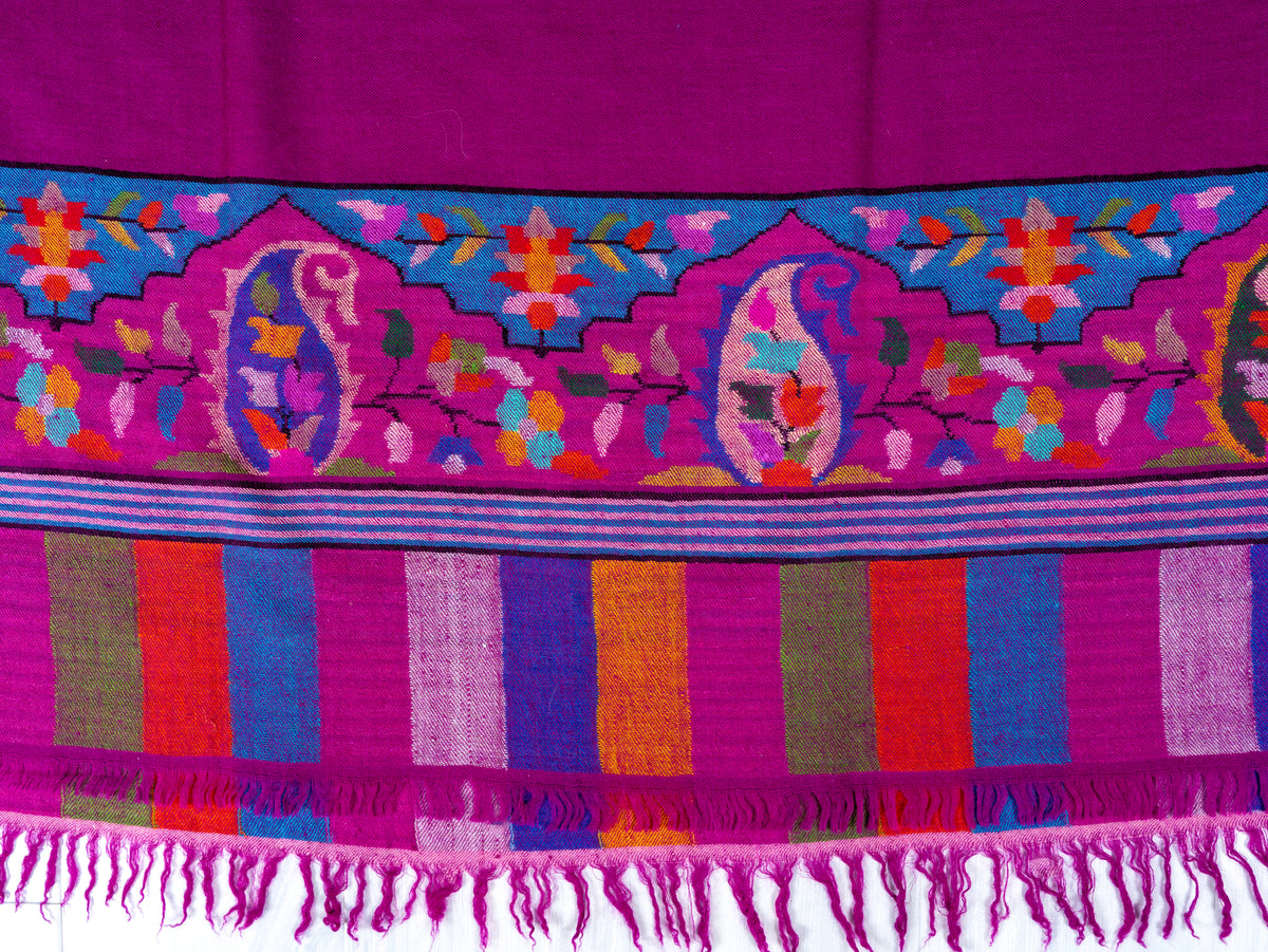 Jewel Magenta Pure Pashmina Hand Woven Kani Shawl