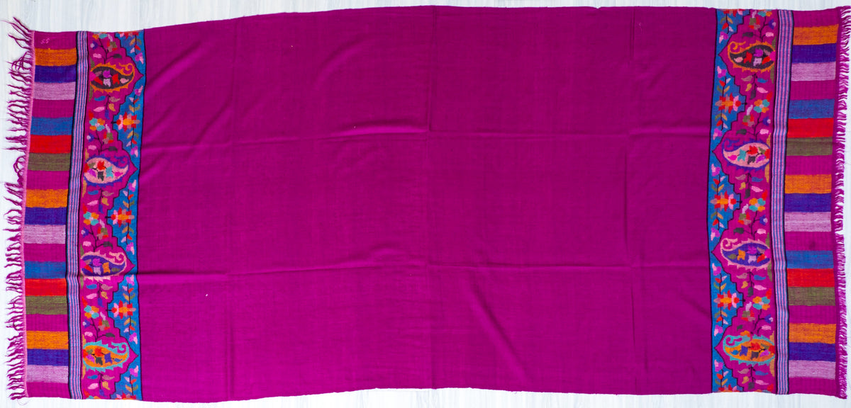 Jewel Magenta Pure Pashmina Hand Woven Kani Shawl