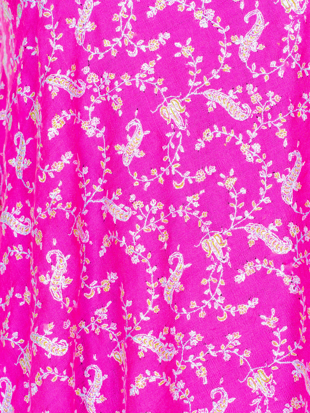 Fuchsia Vine Pure Pashmina Sozni Hand Embroidered Shawl