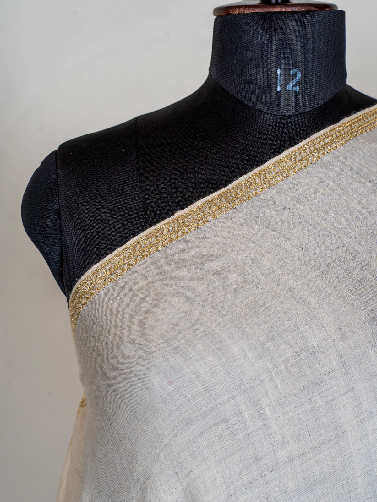 Ivory Gold Pure Pashmina Tilla Hand Embroidered Shawl