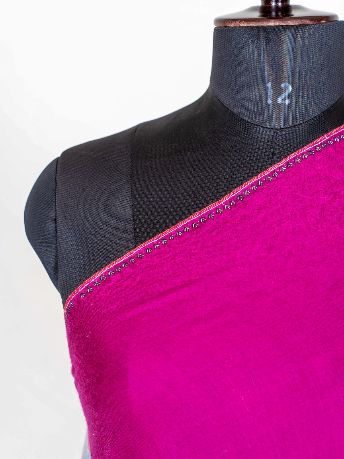 Fuchsia Panel Pure Pashmina Sozni Hand Embroidered Shawl