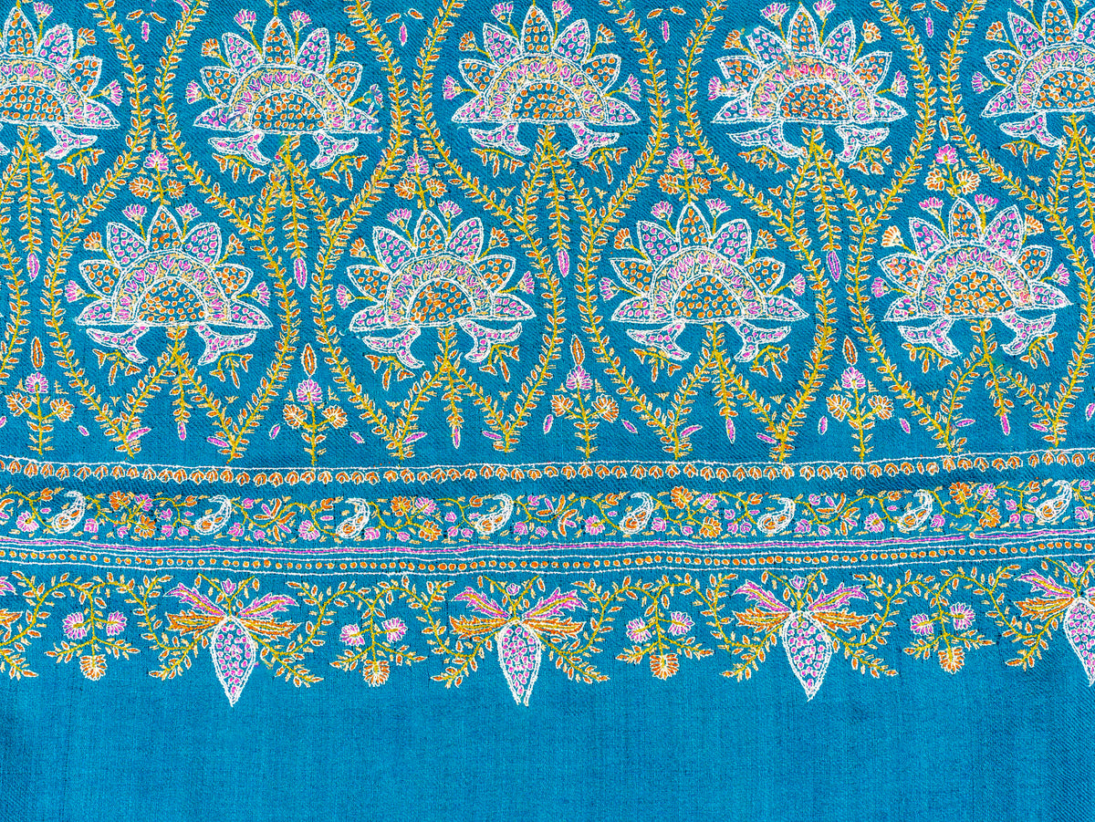 Pure Silk Embroidered Pure Pashmina Shawl