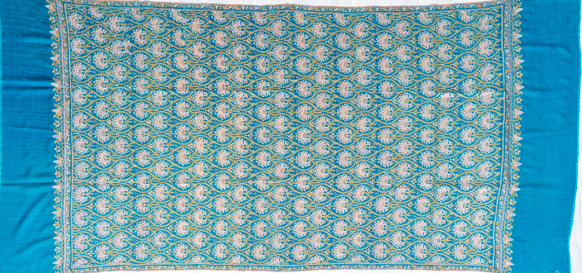 Pure Silk Embroidered Pure Pashmina Shawl