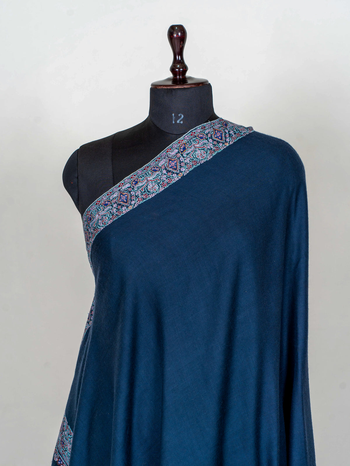 Midnight Mosaic Pure Pashmina Hand Embroidered Sozni Shawl
