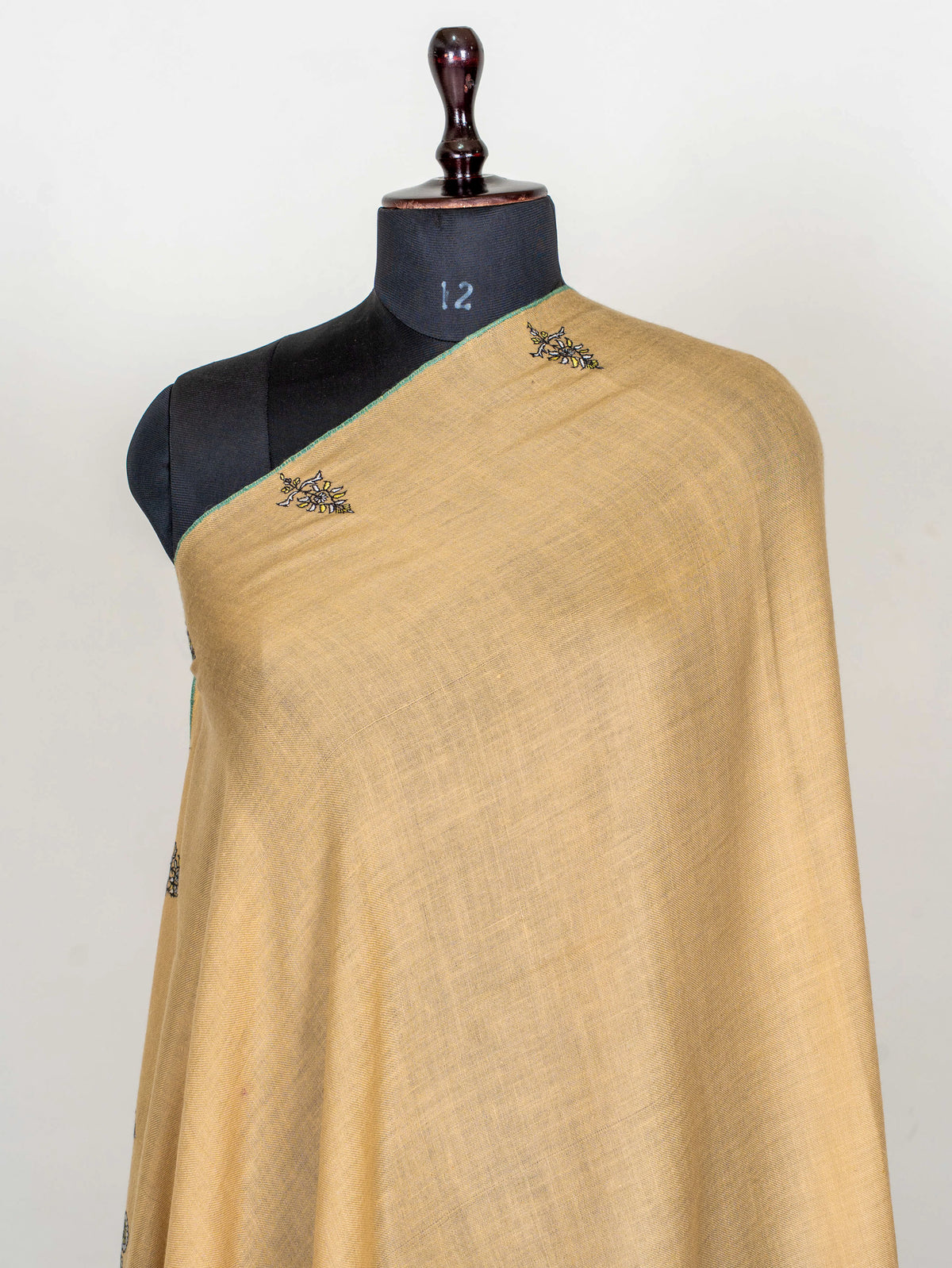 Sandstone Bloom Pure Pashmina Sozni Hand Embroidered Shawl