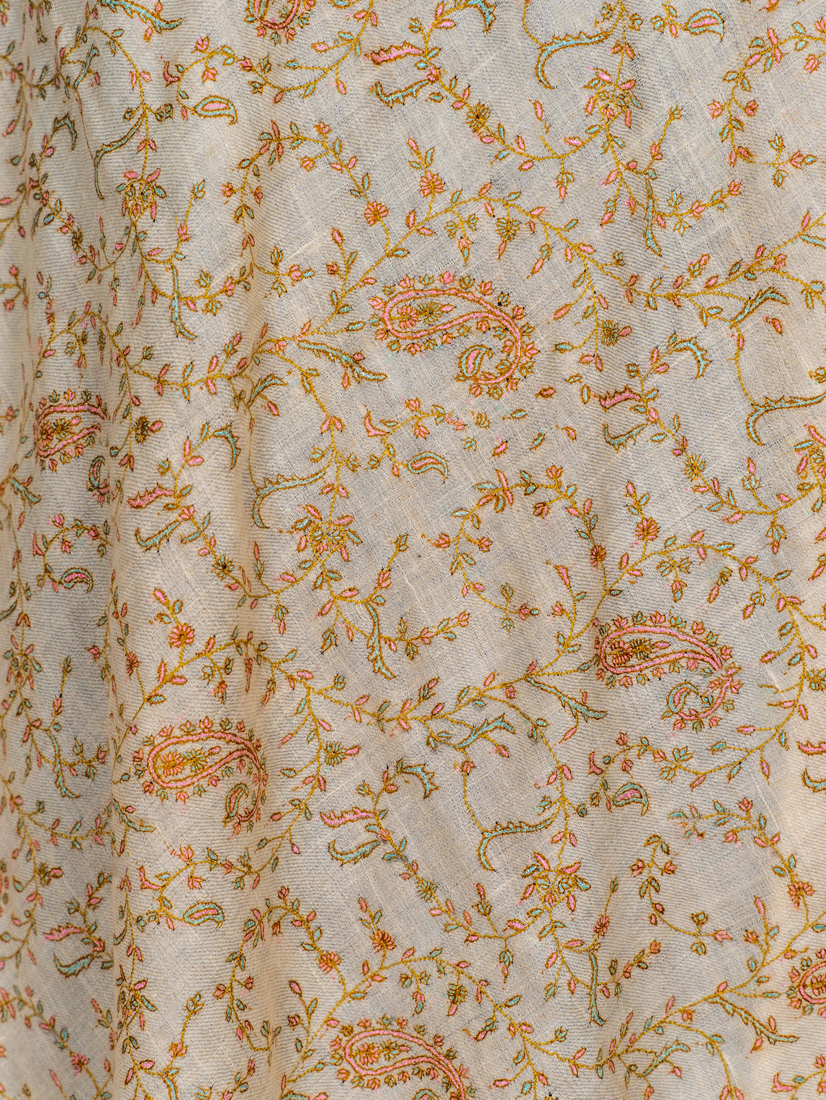 Pure Pashmina Shawl Embroidered with Pure Silk Threads