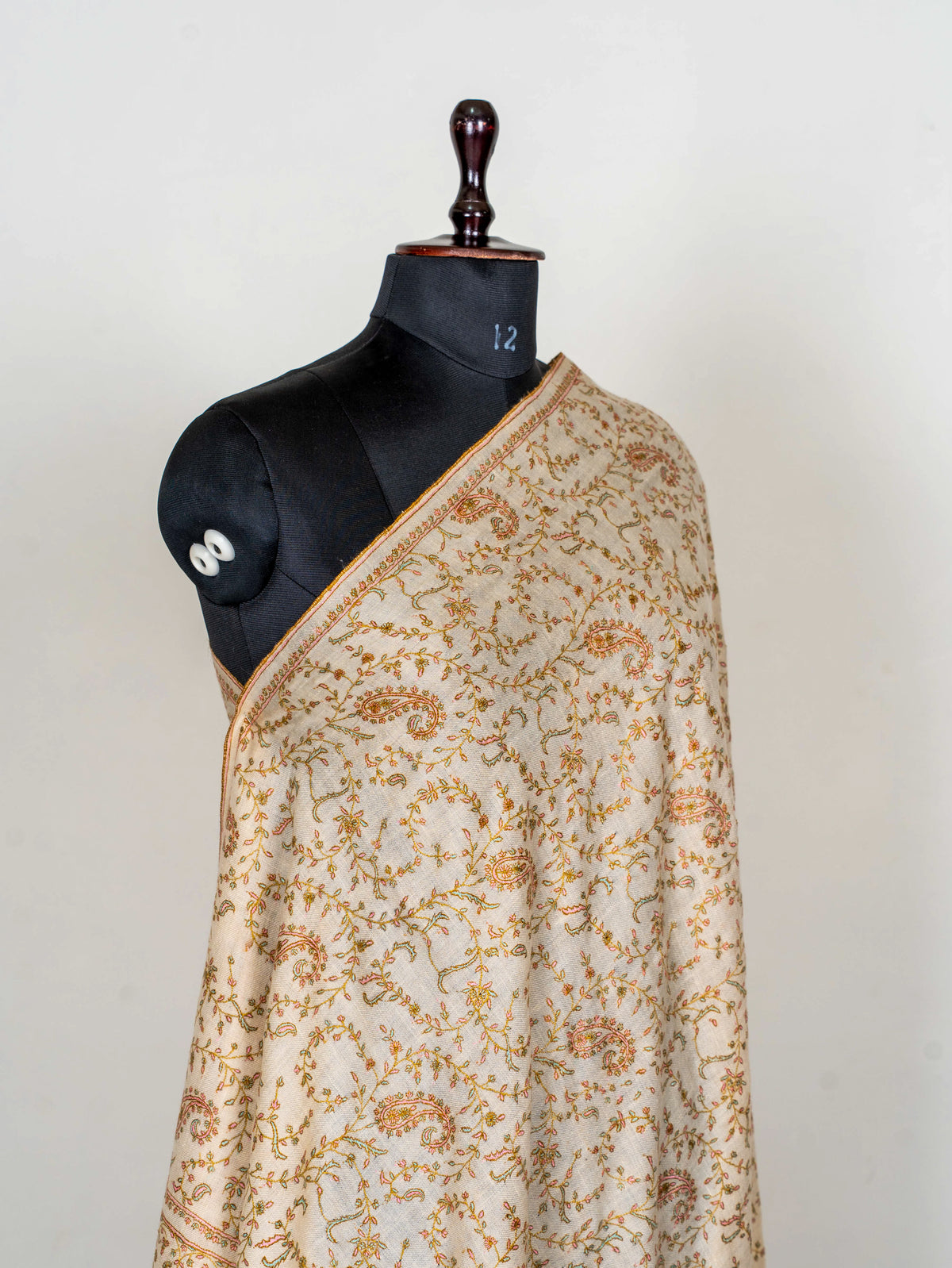 Pure Pashmina Shawl Embroidered with Pure Silk Threads