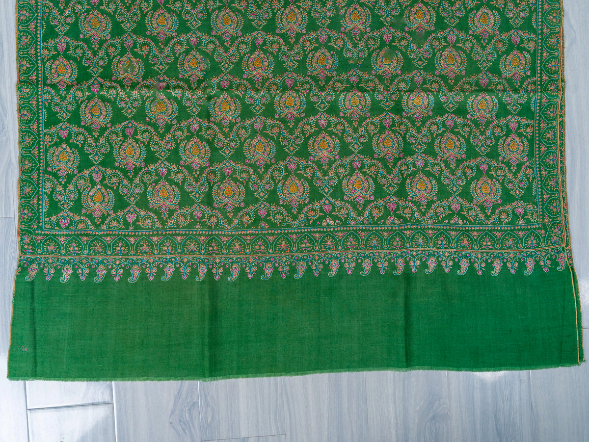 Pure silk embroidered Pure Pashmina Sozni Shawl