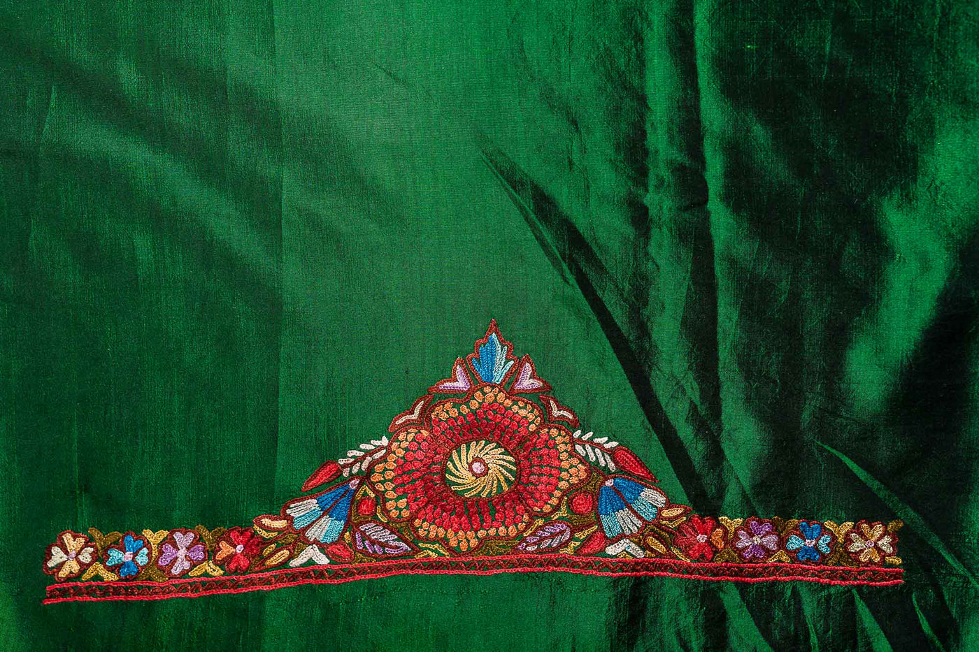 Artisanal Elegance: KashmKari's Hand-Aari Embroidered Pure Silk Suit