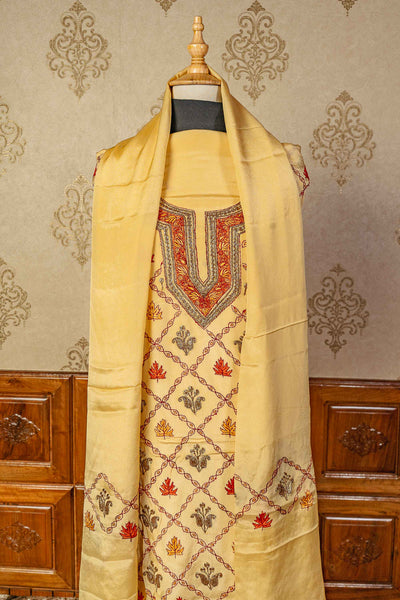 Kashmiri Suit With Hand-Paper Mache And Tilla Embroidery - KashmKari