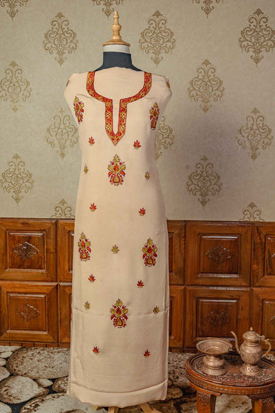 Exquisite Peach Kashmiri Suit with Stunning Paper Mache and Tilla Embroidery - KashmKari