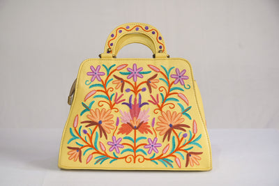 Pure Leather Hand Embroidered Kashmiri Purse