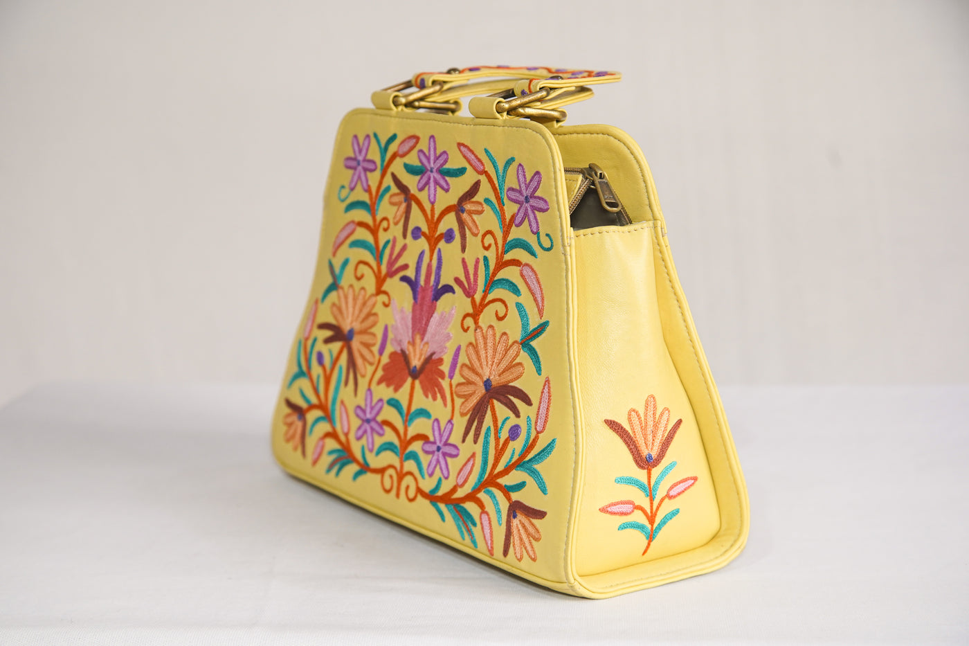 Pure Leather Hand Embroidered Kashmiri Purse