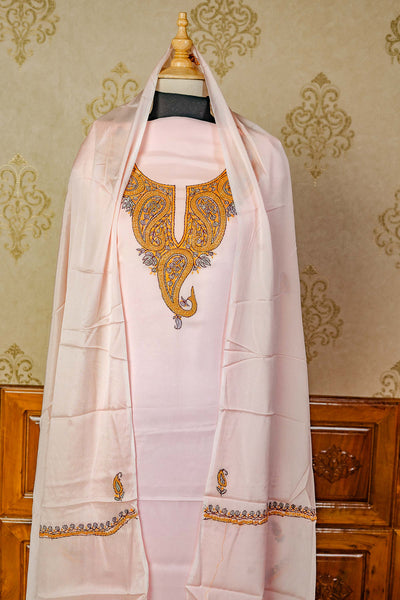 Kashmiri Elegance: Pink Sozni and Tilla Suit - KashmKari