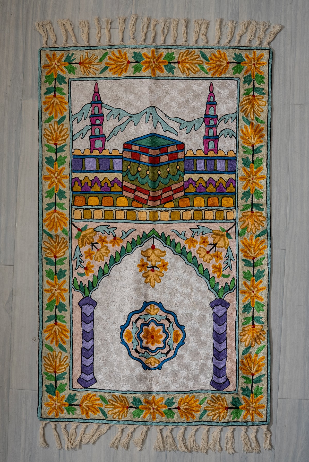 Sanctuary of Unity: Hand Embroidered Jainimaz (Prayer Mat)