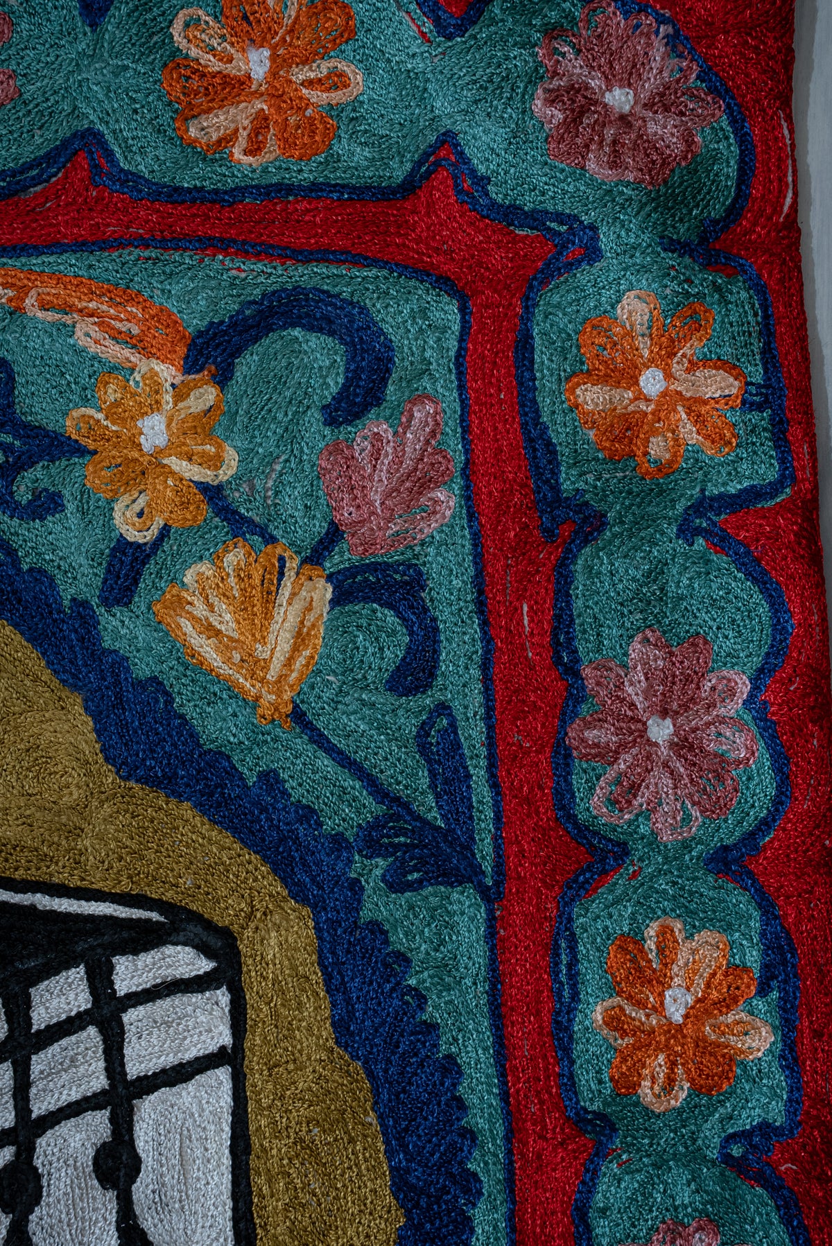 Royal Meadow Dome: Hand Embroidered Jainimaz (Prayer Mat)