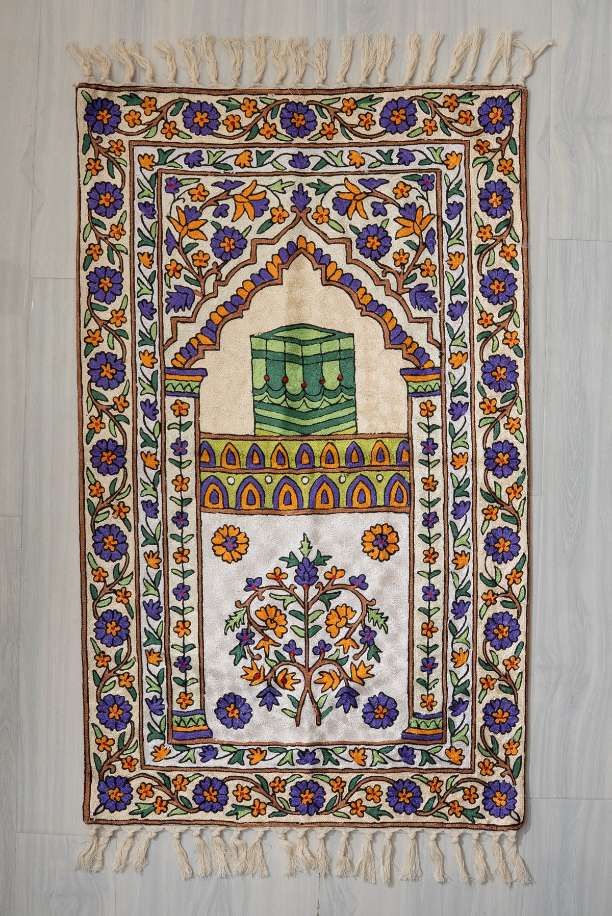 Garden of Serenity Arch: Hand Embroidered Jainimaz (Prayer Mat)