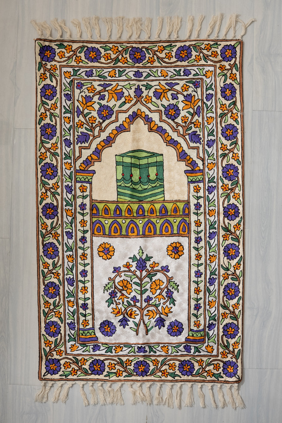 Garden of Serenity Arch: Hand Embroidered Jainimaz (Prayer Mat)