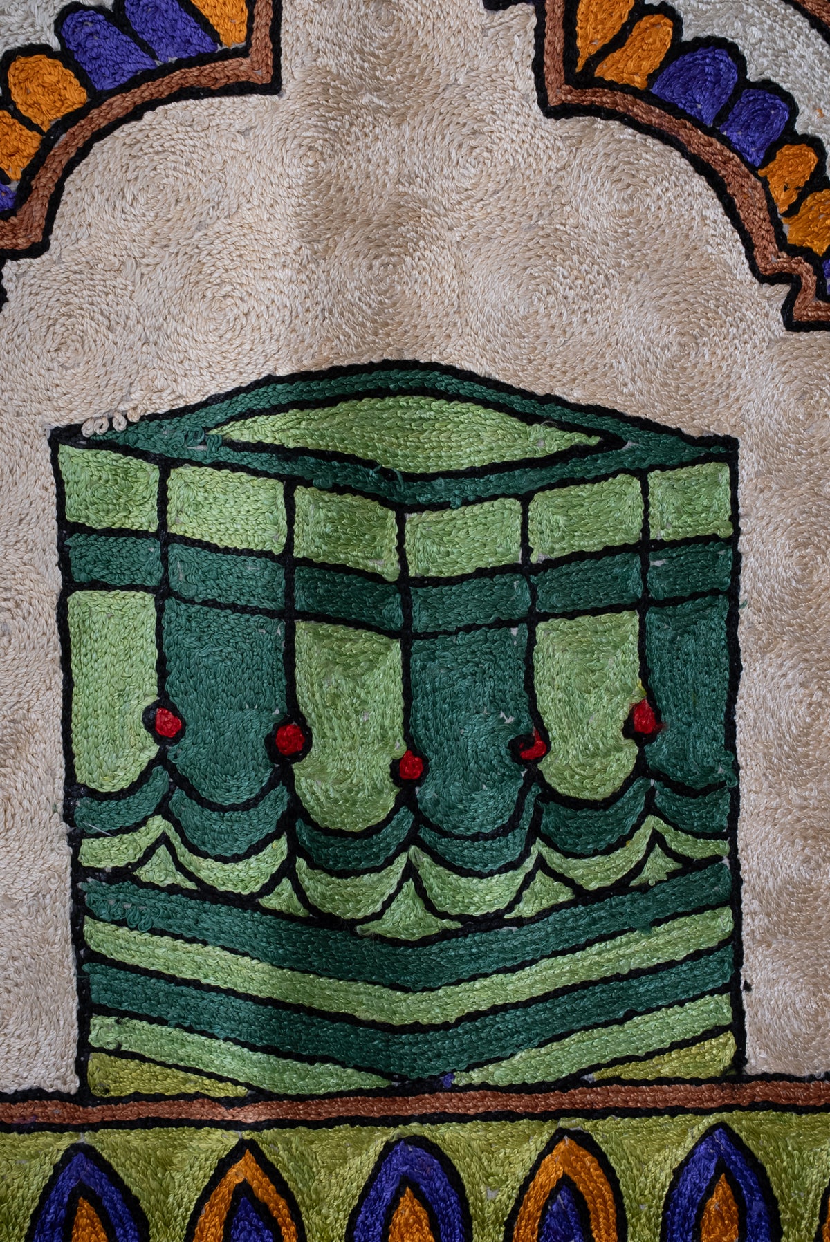 Garden of Serenity Arch: Hand Embroidered Jainimaz (Prayer Mat)