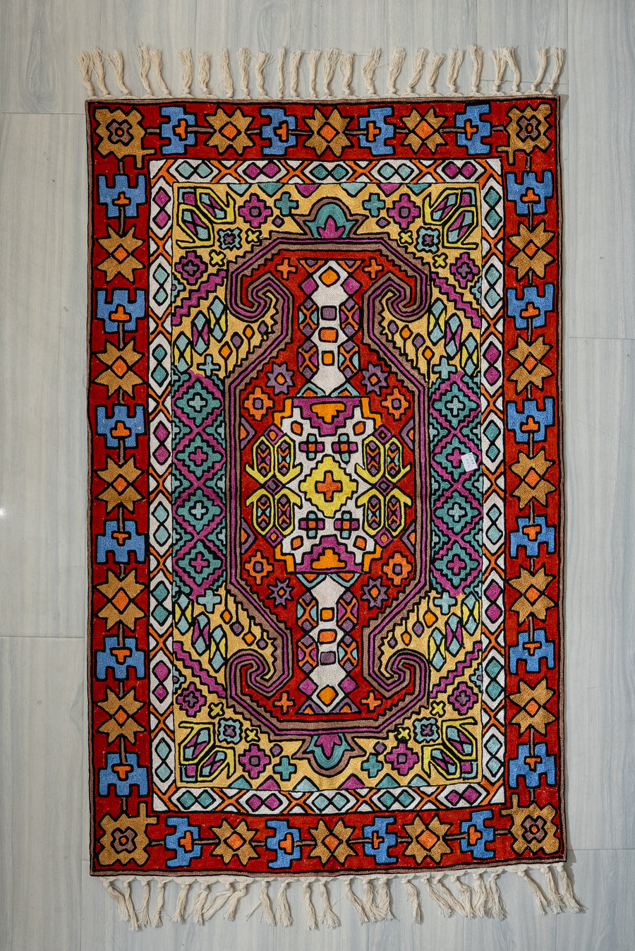Heritage Mosaic Radiance: Hand Embroidered Jainimaz (Prayer Mat)