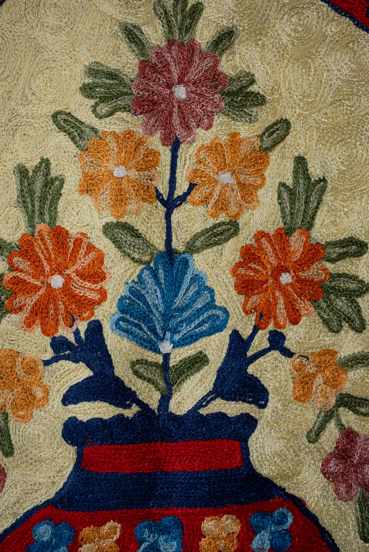 Midnight Minaret Bloom: Hand Embroidered Jainimaz (Prayer Mat)