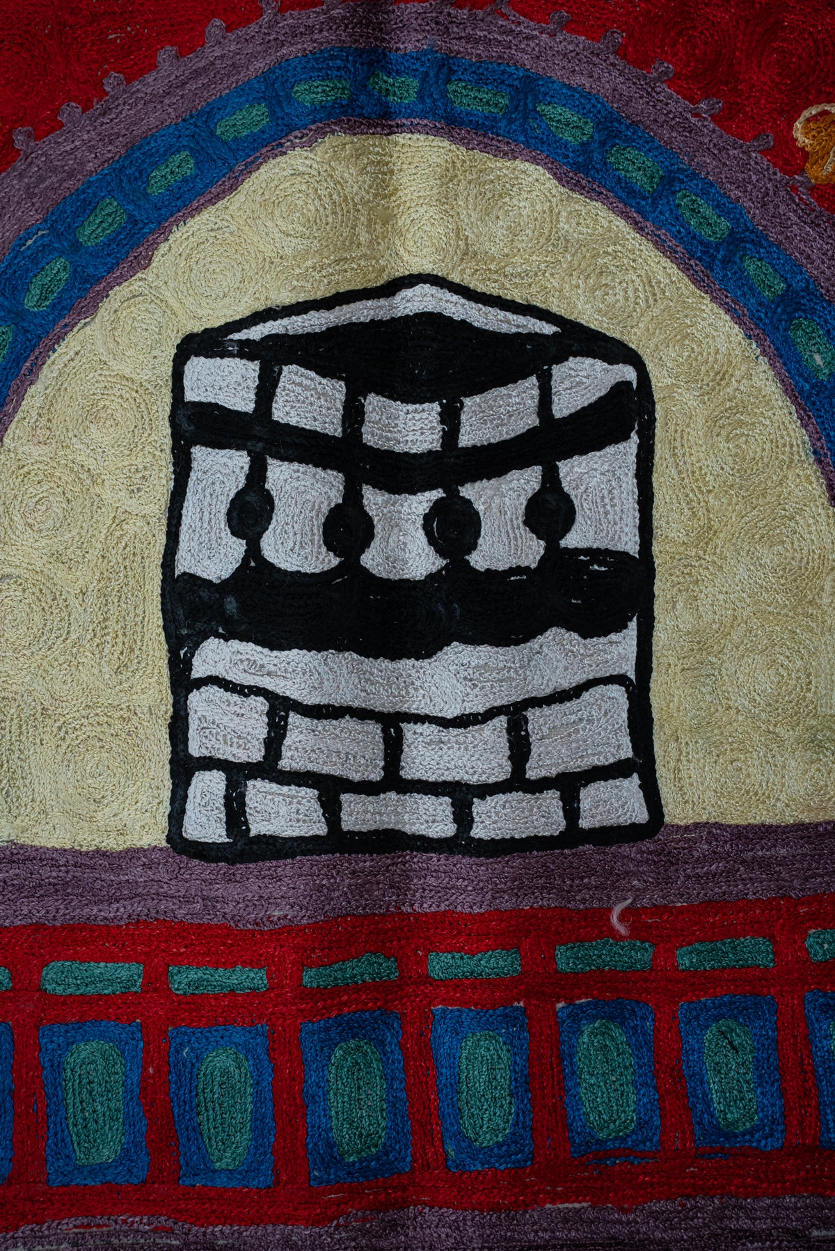 Emerald Arch Blossom: Hand Embroidered Jainimaz (Prayer Mat)