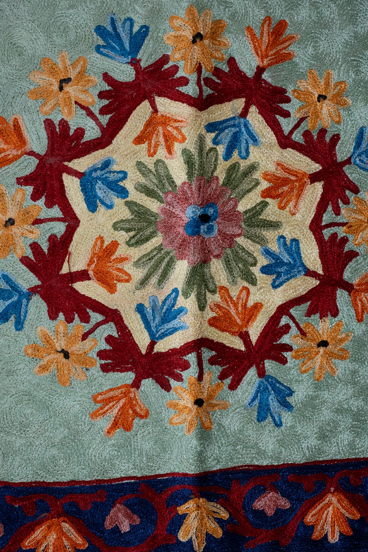 Royal Garden Dome: Hand Embroidered Jainimaz (Prayer Mat)