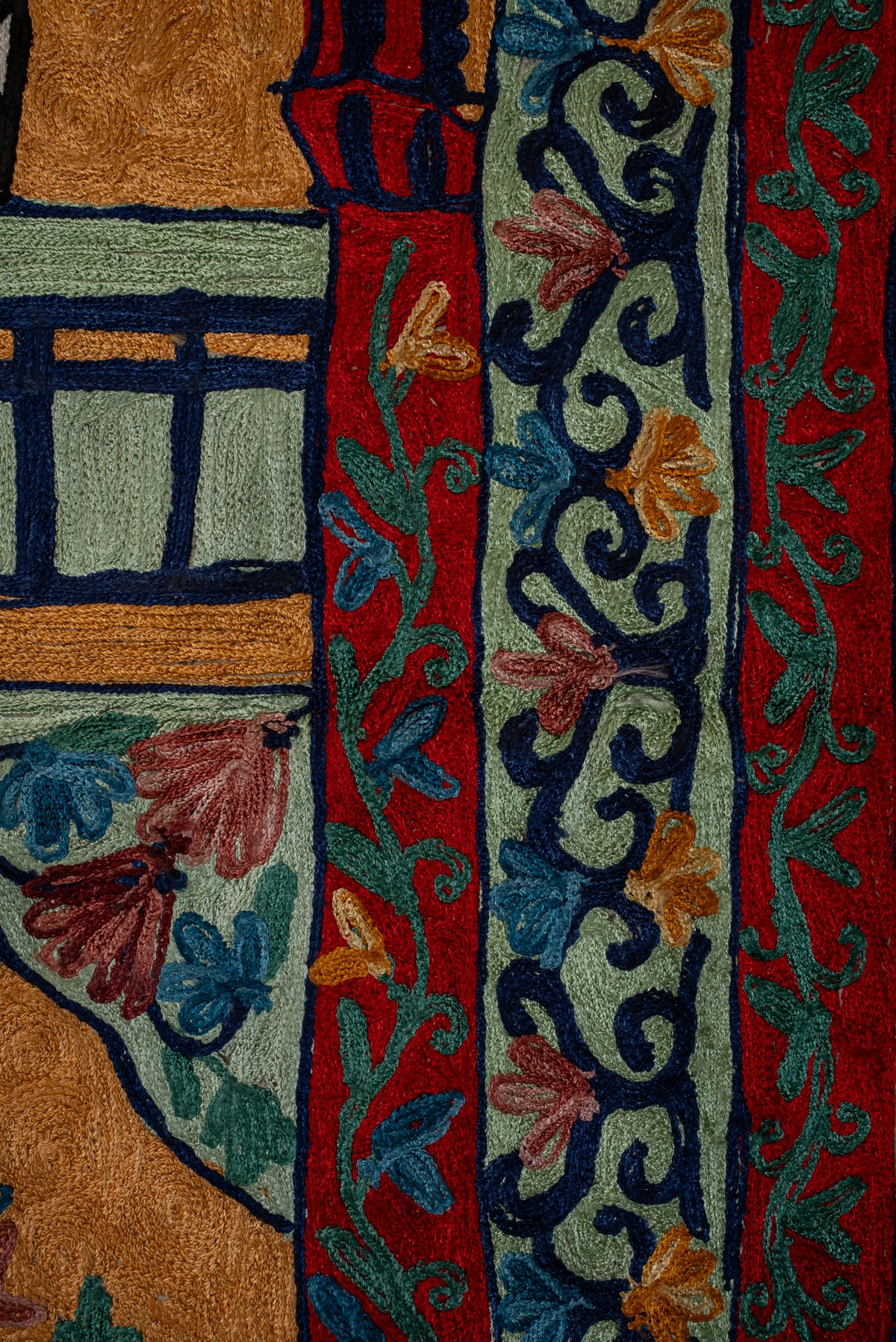 Amber Garden Arch: Hand Embroidered Jainimaz (Prayer Mat)