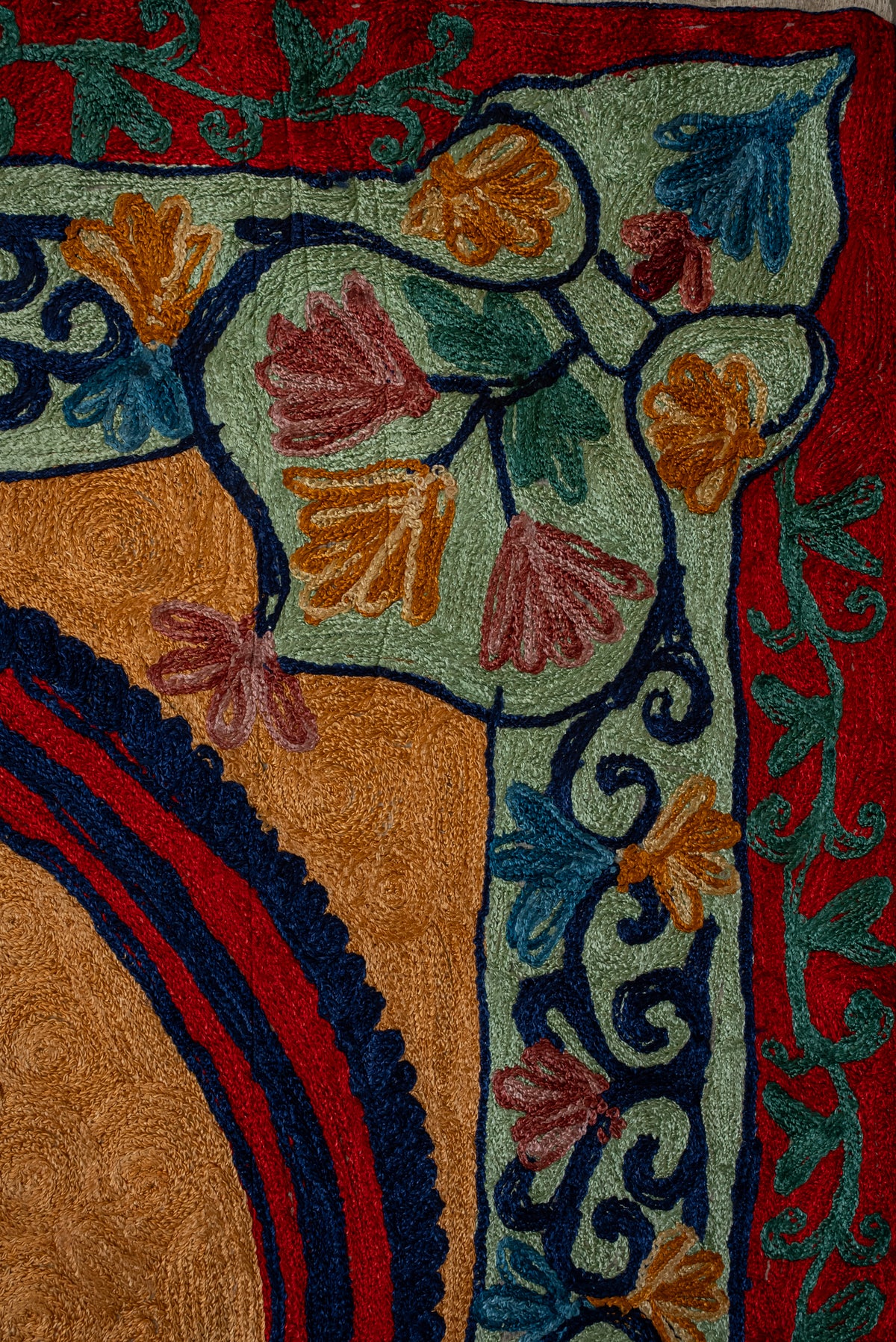 Amber Garden Arch: Hand Embroidered Jainimaz (Prayer Mat)