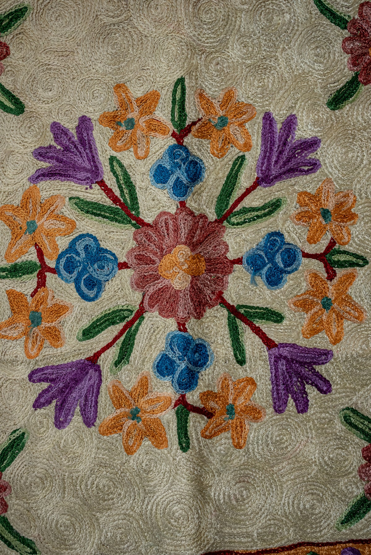 Floral Dome Radiance: Hand Embroidered Jainimaz (Prayer Mat)