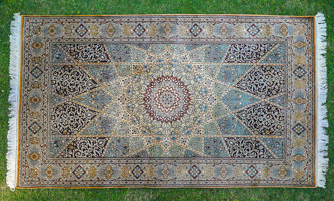 Pure Silk Kashmiri Carpet (3ft * 5ft) - KashmKari