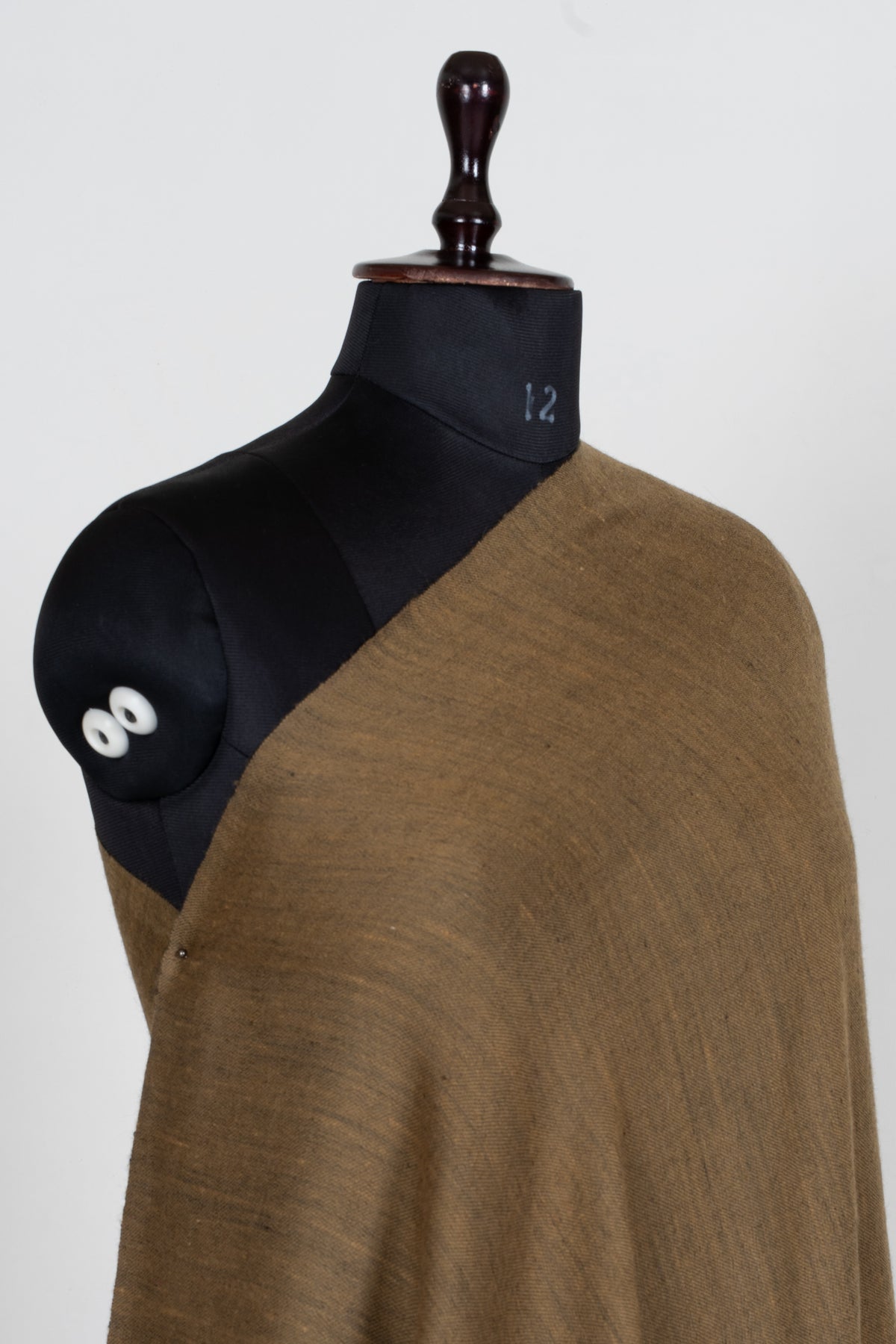 3 yards Reversible Pure Pashmina Shawl with Kani Woven Floral Borders in Camel Brown and Charcoal Grey